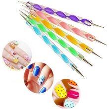5PCS/pack 2Way Marbleizing Dotting Manicure Tools Painting Pen DIY Nail Art Paint Nail Art Dot Dotting Tool Nail Care