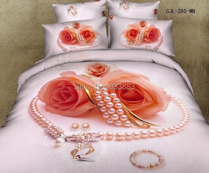 Full queen size 3d 4pieces bed sheet set/5pieces comforter sets bed in