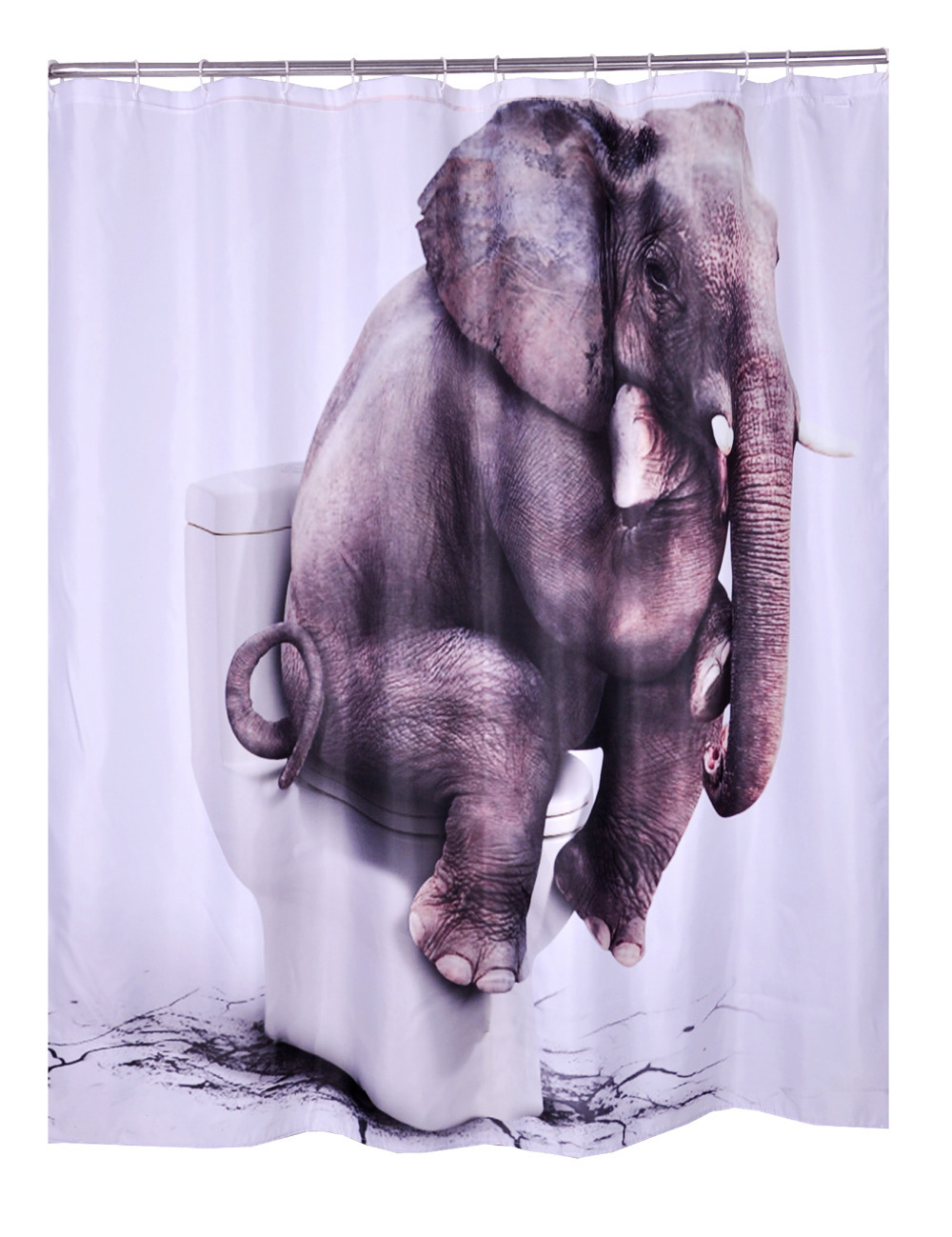 Badkamer Polyester Stof Gedrukt Elephent Douchegordijnen Liner Witte Ladder Badkamer ~ Badkamer Polyester Stof Gedrukt Elephent Douchegordijnen Liner