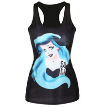 Women T Shirt Summer 3D Vests Little Mermaid Cartoon Pretty Girl Vest Ariel Creative Print Camisole Sexy Fashion Punk Tank Tops