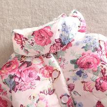 Hot Fashion Baby Winter Girls Cotton Floral Coat Long Sleeve Jacket Thick Warm Outerwear