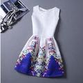 new arrival women spring summer vintage print slim sleeveless dress o neck mini dresses