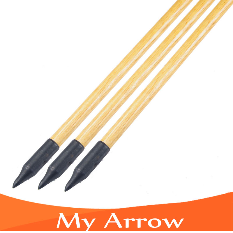 New 3pcs Longbow Wood Arrow Shafts Traditional Wooden Arrows For Compound Bow 80cm Archery Wooden Arrows