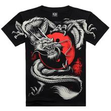 M-XXXL New 2015 Men 3D T Shirts Short Sleeve Dragon Skulls Ghost Full Printing Mens Clothing Hip Hop Playero