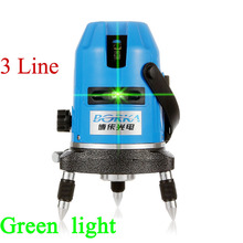 Envío gratis Borka exterior 3 línea 2V1H red verde laser cross line autonivelante 360 línea de rotary láser cinta métrica piso nivel láser