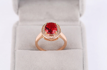 2015 Trendy 18k Rose Gold Filled Ruby CZ Diamind Finger Rings For Women Man Jewelry Top