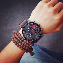Fashion JIS Sport Military Brand Quartz PU Leather Wrist Watch Hours Clock for Male Men High