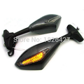 LED Turn Signal Integrated Rear Mirror For Suzuki GSXR 600 750 Kawasaki Ninja ZX6R ZX10R Honda