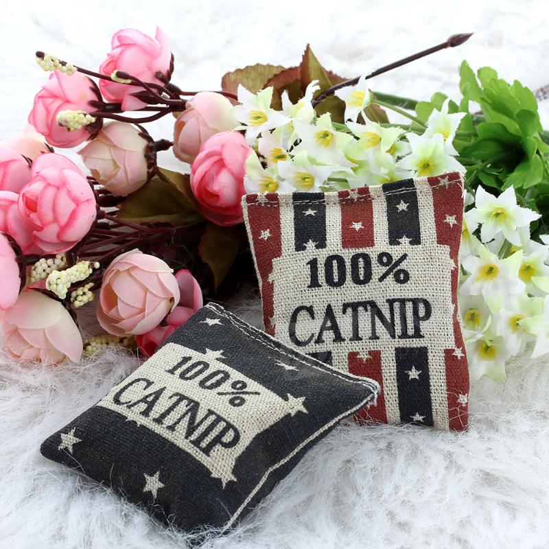 2PCS Cat Kitten Toys Catnip Pillow Cushion 7x6cm