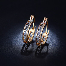 New 18K Gold Filled CZ Diamond Jewelry Exquisite Wedding Hoop Earrings For Women Brincos Boucle d’oreille Free Shipping BE029
