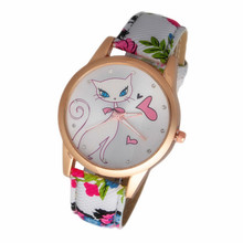 2015 New Fashion Cute watches Women and Children Favor cat Cartoon watches Casual quartz wristWatches For LOVERS Gift CN0692-3