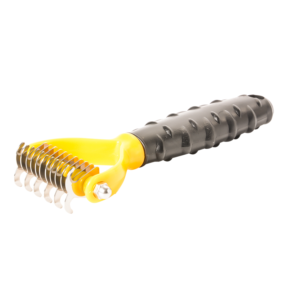 Double Sided Pet Dog Cat Undercoat Stripping Shedding Comb Rake Tool