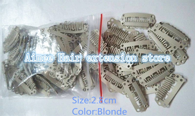 Free shipping 100pcs Blonde 2 8cm font b hair b font snap wigs clips for machine
