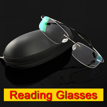 Rimless non-screw memory titanium flexible eyeglasses Presbyopic glasses magnifying glasses +1.0 +1.5 +2.0 +2.5 +3.0 +3.5 +4.0