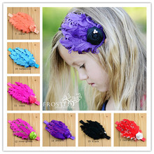 15 Colors Baby Girls’ Hair Accessories Kids Infant Peacock curly Feather Headband Pearl Rose Flower Hairband Photography props