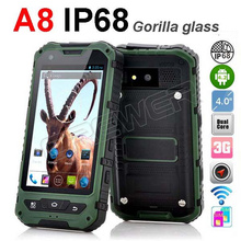 original IP68 rugged smartphone A8 Waterproof phone Dustproof Shockproof GPS 3G Gorilla glass Android 4.2  Polish Russian Menu