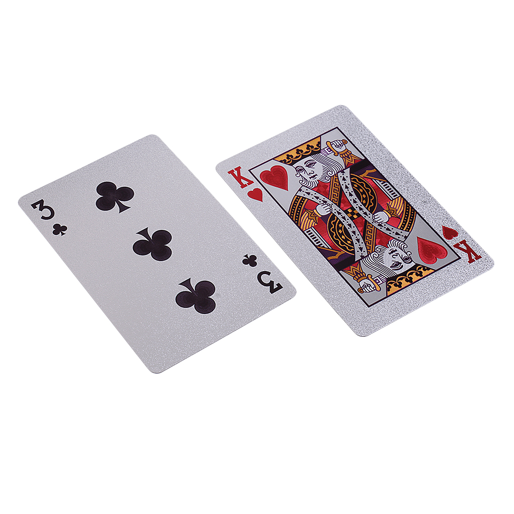 1 Deck Silver Foil Waterproof Plastic Poker PVC Playing Cards Game Pokers