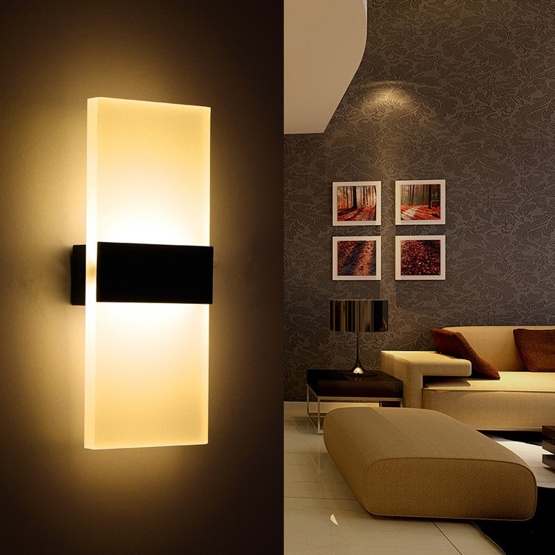 Modern LED Wall Lamp Acryl+Metal Home Lighting Bedroom/Bedside Wall Sconce Light Living Sitting Room Foyer Bathroom Waterproof