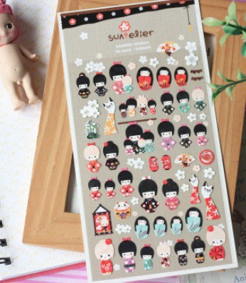 Free Shipping/New DIY Multifunction Japan Doll Girl paper sticker/Korea decoration sticker/Wholesale