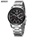 BOSCK relogios masculinos Luxury Brand Watch Men Fashion Watch Quartz Business Casual Wristwatch Full Steel Men