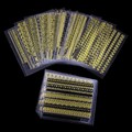 24 Pcs Gold Stripe White Lace Flower Designs 3D Nail Art Stickers For Nails Decoration Manicure