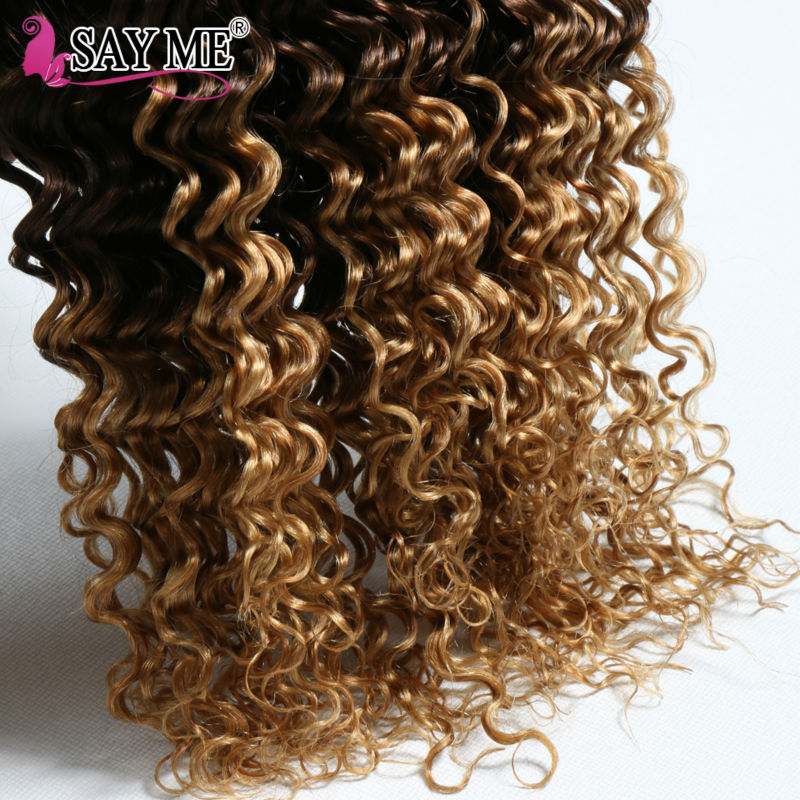 Malaysian Deep Wave Blonde Ombre Curly Malaysian Virgin Hair 4
