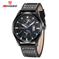 LONGBO Brand Men Genuine Leather Watch 2016 Men s Military Calendar Sports 3Bar Waterproof Wristwatch Relogio