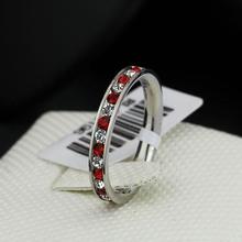 Stainless Steel Wholesale Hot Red Ruby Lady Ring 316L Titanium Stainless Steel 1Ct Eternity Ring JewelOra