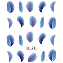 Colorful Womens Beauty Leopard Water Transfer Nail Art Stickers Tips Feather Decals 1Q8C