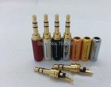 20pcs/lot 3 Pole 3.5 mm Audio Jack Connector Gold Plated Plug Laser Printing Stereo Headset Dual Track Audio Connector