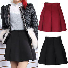 2016 New Autumn And Winter Neoprene new space cotton elastic force high waist skirts pleated skirt women skirt saia casuales