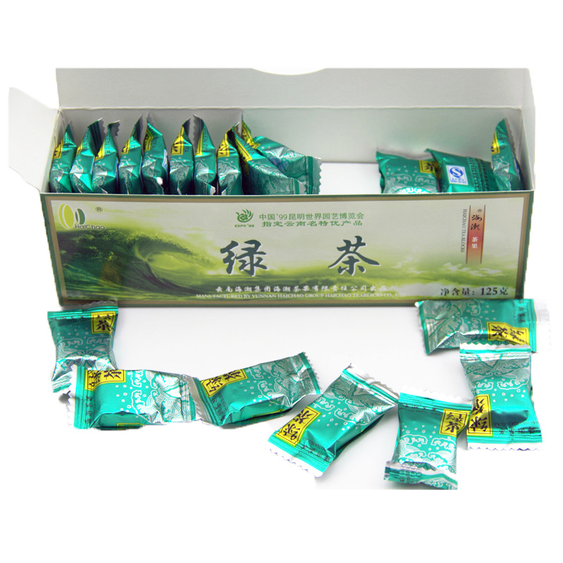 China Sheng Organic Green Tea Blocks 125g 42pcs Square Shape Slimming Green Tea Healthy Tea Green