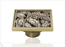 e-pak Best Price Beautiful L5402 Antique Brass Gravity Flushing Construction & Real Estate Bathroom Floor Drain pop square