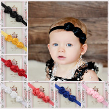 Multi colors Newborn Baby Girls Satin Ribbon Flower Headbands pretty Headwear Infant Baby Headband children Accessories