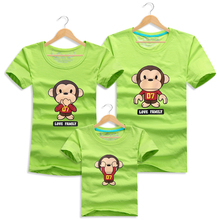 1 pc 95% Cotton Family T Shirts Children Monkey T Shirts For Men Girls T Shirts Women Summer Short Sleeves Couple Shirts