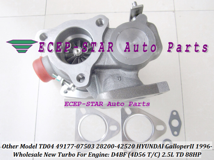 TD04 49177-07503 28200-42520 Turbo Turbocharger For HYUNDAI Galloper II 1996- D4BF 4D56 TC 2.5L TD 88HP (2)