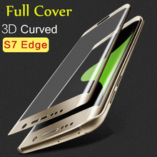 Hot New 3D Curved full cover Tempered Glass For Samsung Galaxy S7 S7 Edge 9H Screen Protector Film 5.1″ 5.5″ with retail package