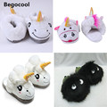 2017 New Winter Indoor Slippers Plush Home Shoes Unicorn Slippers for Grown Ups Unisex Warm Home