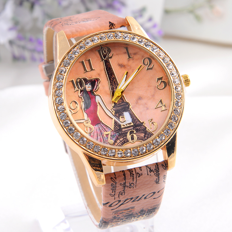 Women Girl s Gift 2015 New Casual Watch Eiffel Tower Analog Quartz WristWatch Watches Dress Watch