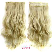 False Hair 24 Long Apply Hair Clips On the HairPieces Mega Hair Extensions Curly Synthetic Extensions