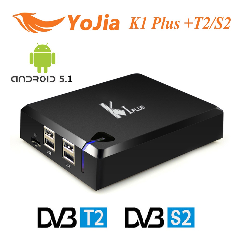 [Genuine] KI PLUS +T2 S2 Amlogic S905 Quad core 64-bit Android TV BOX Support DVB-T2 DVB-S2 1G/8G 1080p 4K Ccamd Newcamd K1 Plus