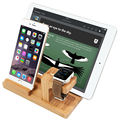 100 Wood Bamboo i Craftsmanship Watch PC Charge Station Bracket Docking Stand Phone Holder For ALL