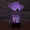 Romantic 3D Hearted shaped Visualization LED Night Lights Optical Illusion Art