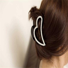 1 Piece Korea Heart Hair Clips Crystal Rhinestone Hair Barrette Cheveux Crabs for Hair Claws Girl Hair Accessories for Women