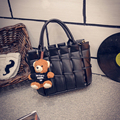 Woven Pattern Bear Ornament Ladies Designer Handbag All match Elegant Women Classy Hand by Bag big