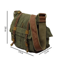 Vintage Army Style Mens Messenger Bag