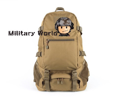 ROGISI Hiking Camping 600D Nylon Durable Adjustable Backpack Outdoor Sports Tactical Military Combat Shoulder Bag Black/Tan