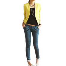Women’s Korea Style Candy Color Solid Slim Suit Blazer Jacket