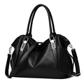 New bag PU high capacity leisure solid color soft shoulder woman handbag Mobile phone documents
