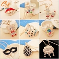 2016 Fashion Sweater Chain Luxury Rhinestone Peacock Butterfly Bear Necklace Crystal For Women Necklace